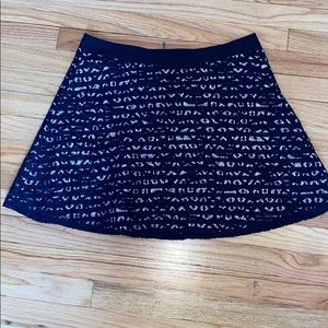 The Limited navy & white skirt